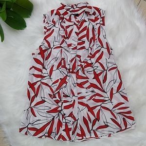 💐ANN TAYLOR FACTORY Petite Ruffle line design sleeveless blouse. size XS💐
